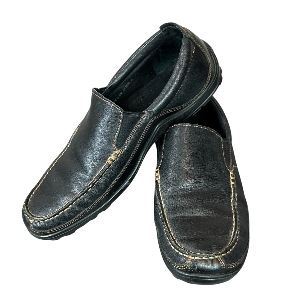Cole Haan Black Leather Slip On Loafers Men Sz 9 M